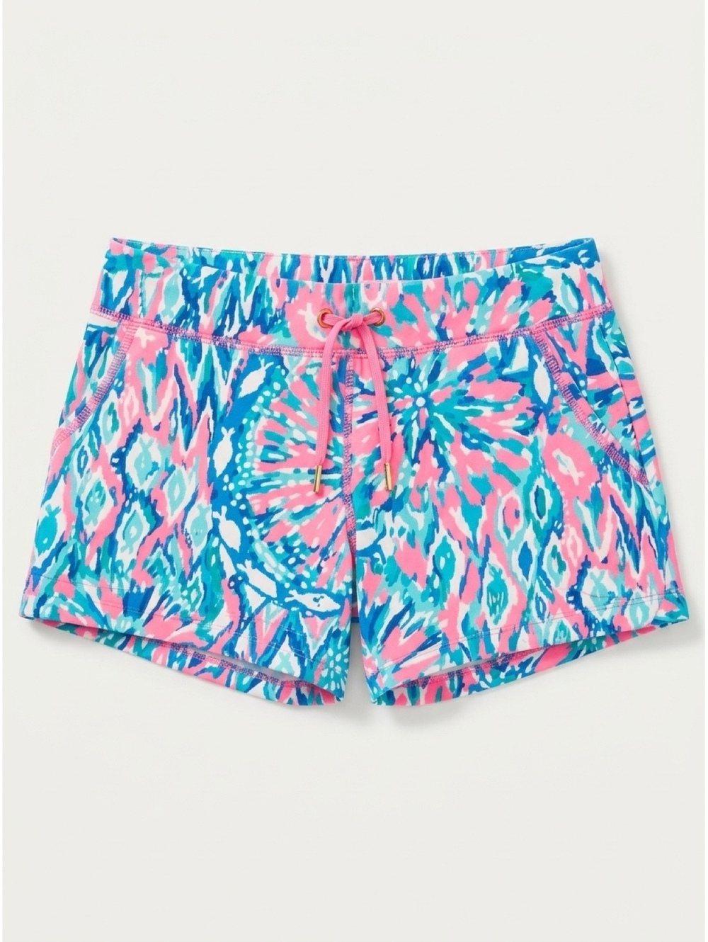 Lilly Pulitzer Women's XS Pink Blue Green Patterned Cotton Spandex Shorts